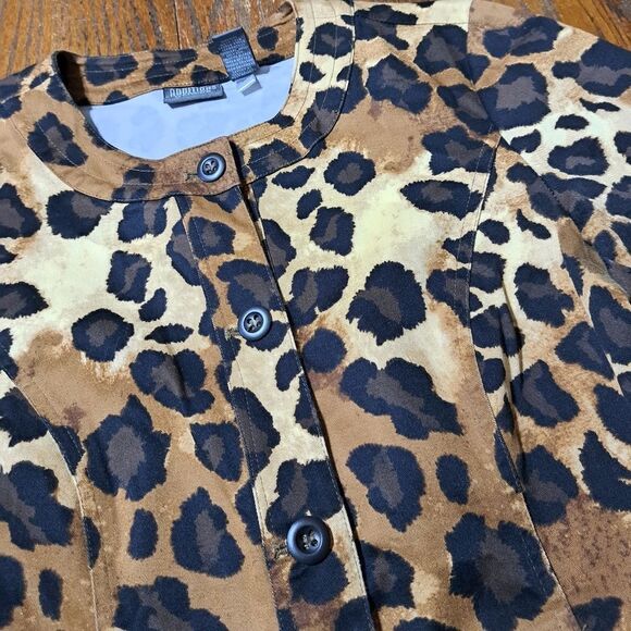 Medium Sz 1 Additions Chicos Cheetah Leopard Long Sleeve Button Blazer Jacket - Picture 3 of 6